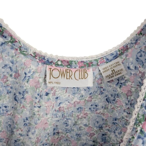 VTG Sleeveless Ditsy Floral Cottagecore Dress Medium Flower Power Prairie medium - Picture 4 of 4